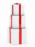 gift boxes red white stack