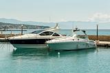 two luxury yachts