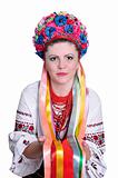 Woman in national ukrainian (russian) costume. Portrait.