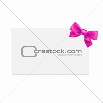 Blank Gift Tag With Pink Bow