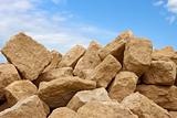 Heap of limestone blocks