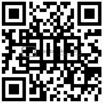 2013 New Year counter, QR code vector.