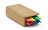 Rainbow Colored pencils in wooden case