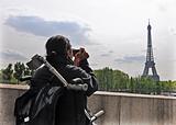 Girl Looking Toward Eiffel Tower