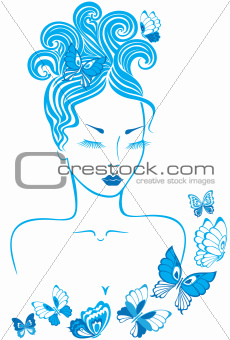 Girl with butterflies