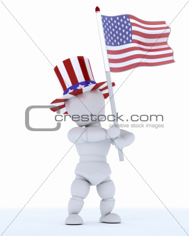 man with american flag