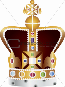 English Coronation Crown Jewels Illustration