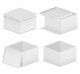 White cardboard boxes