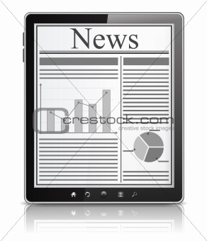 News on the screen of Tablet PC