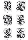Gothic initials letters
