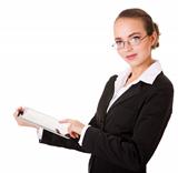 Business woman with pad