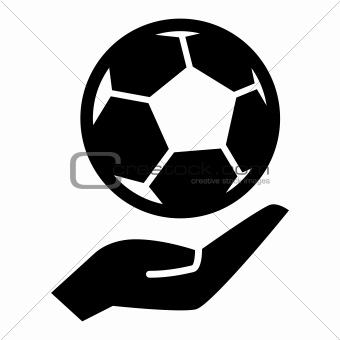 Soccer ball on hand