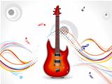 abstract wave background with guitar