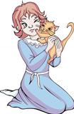Nice girl with kitten