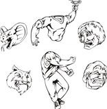 Set of mascot templates