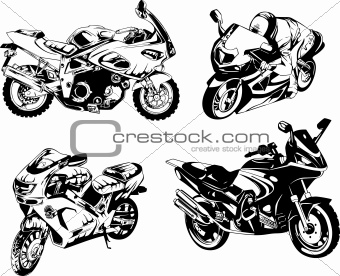 Set of Motorcycles