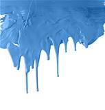 Thick blue dripping paint