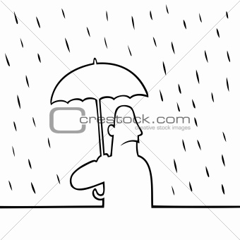 umbrella line drawing