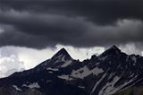 Storm clouds in mountains