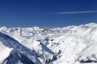 Sky gliding in snowy mountains