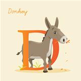 Animal alphabet with donkey