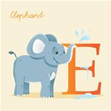 Animal alphabet with elephant