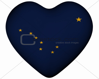 Heart with flag of alaska