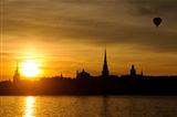 Stockholm cityscape at sunset