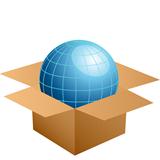 globe in cardboard box