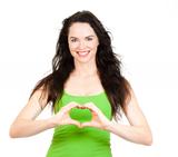 Woman symboling a love heart