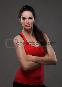 Beautiful woman having rest from exercise