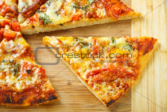 Slice of homemade pizza