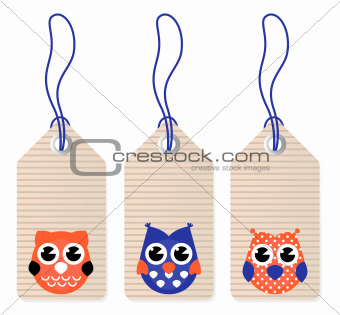 Cute halloween owl blank tags