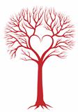heart tree, vector background