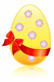 Easter egg souvenir with bow isolated on white background