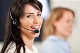 Women in a busy call center