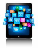 Tablet pc with colorful icons