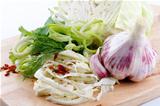 Set of cabbage and raw vegetables