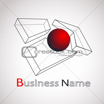 Red sphere abstract symbol