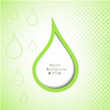 Green drop background with copyspace