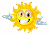 Cute sun mascot cartoon character