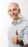 sales representative man with an headset