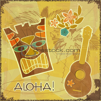 Retro Hawaiian postcard
