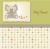 new baby card with elephant