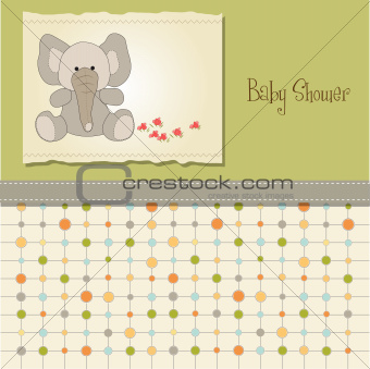 new baby card with elephant