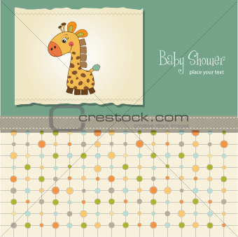 new baby announcement card with giraffe