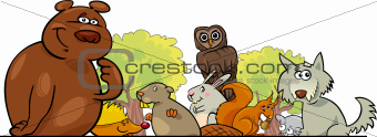 Cartoon forest animals design