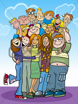 Image 4754505: cartoon teenagers group from Crestock Stock Photos