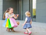 Mother and baby on shopping