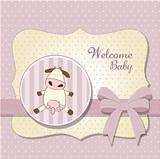 welcome baby card with cow